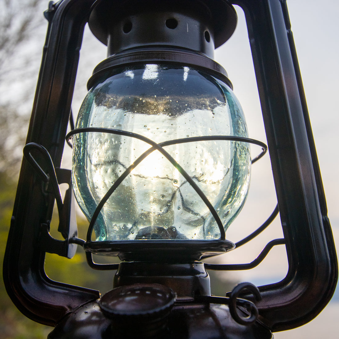 DIETZ・FEUERHAND etc オイルランタン交換用ホヤ　古色 薄氷