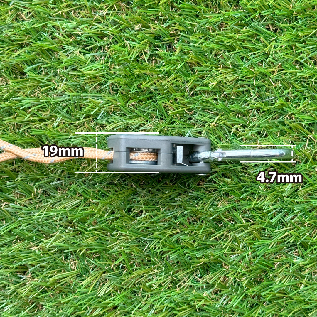調整式ラチェットロープ　カラビナ付き 4mロープ 設営時短 自在金具 2本/1セット